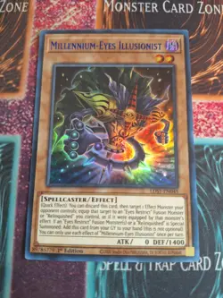 Yu-Gi-Oh! Millennium-Eyes Illusionist LDS1-EN045 Blue Ultra Rare 1st Edition NM - Image 1