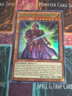 Yu-Gi-Oh! TCG Legendary Knight Hermos DLCS-EN003 Green Ultra Rare 1st Edition NM - Image 1