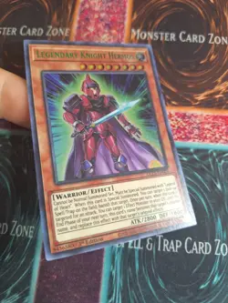 Yu-Gi-Oh! TCG Legendary Knight Hermos DLCS-EN003 Green Ultra Rare 1st Edition NM - Image 2