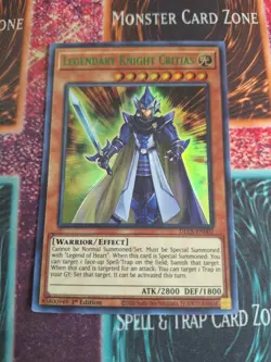 Yu-Gi-Oh! Legendary Knight Critias DLCS-EN002 Green Ultra Rare 1st Edition NM - Image 1