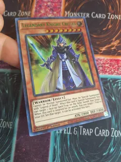 Yu-Gi-Oh! Legendary Knight Critias DLCS-EN002 Green Ultra Rare 1st Edition NM - Image 2