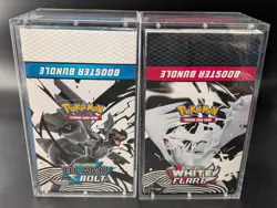 2x Pokemon Black Bolt White Flare Sealed Booster Bundle Display Case W/Acrylic - Image 1