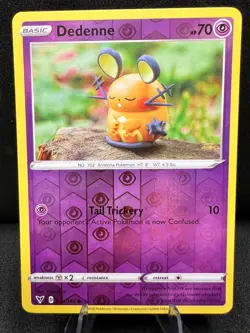 Dedenne 077 Reverse Holo Common 185 Vivid Voltage Pokemon 2020 - Image 1