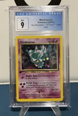 2001 Pokemon Neo Revelation Misdreavus Holo 1st Edition 11/64 CGC 9 Mint 💎 - Image 1