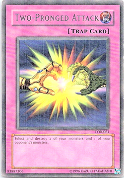 Two-Pronged Attack LOB-061 Yu-Gi-Oh! Card Light Play Unlimited - Image 1