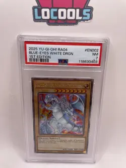 2025 YU-GI-OH! RA04-QUARTER CENTURY STAMPEDE 1ST ED BLUE-EYES WHITE DRAGON PSA 7 - Image 1