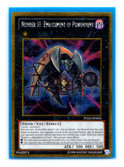 Number 31: Embodiment of Punishment - PGLD-EN024 Gold Secret Rare Yugioh LP - Image 1