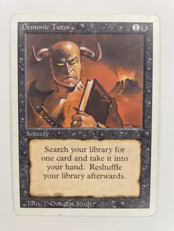 Demonic Tutor, Revised Edition 3ED Moderately Played MP Magic the Gathering MTG - Image 1