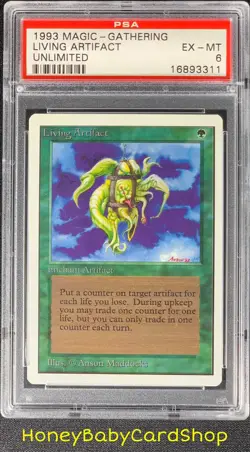 MTG Unlimited Edition 1993 Living Artifact PSA 6 EX/MT Old School 93/94 - Image 1
