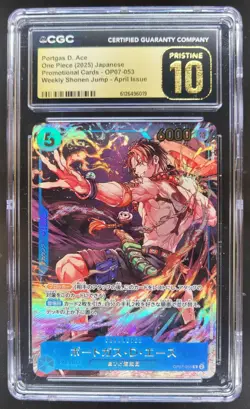 2025 ONE PIECE JP PORTGAS D. ACE PROMO OP07-053 OP07-053 CGC 10 PRISTINE B PT - Image 1