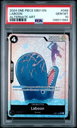 ONE PIECE 2024 LABOON ALTERNATE ART EB01-MEMORIAL COLLECTION- #048 PSA 10 - Image 1