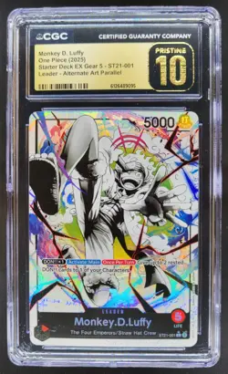 2025 ONE PIECE MONKEY D. LUFFY LEADER ALT ART ST21-001 CGC 10 PRISTINE B PT - Image 1