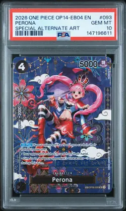 ONE PIECE 2026 PERONA SPECIAL AA OP14-EB04-THE AZURE SEA'S SEVEN #093 PSA 10 - Image 1