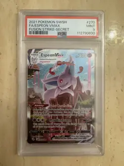 PSA 9 Espeon VMAX (Alternate Art Secret) 270/264 Swsh08: Fusion Strike Holo - Image 1