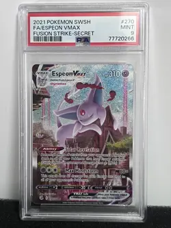 2021 Pokemon Fusion Strike SWSH08 Espeon Vmax #270/264 PSA 9 English Alt Art - Image 1