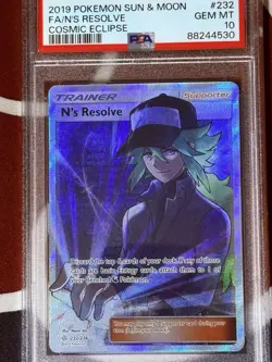 Pokemon 2019 N's Resolve Cosmic Eclipse Full Art #232 PSA 10 - Image 1