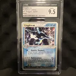 CGC 9.5 MINT+ Kingdra ex 2003 EX Dragon 92/97 Holo Pokemon Card - Image 1
