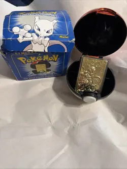 Pokemon Gold Mewtwo Card 1999 Burger King 23K Gold Plated Mewtwo Card - Image 1