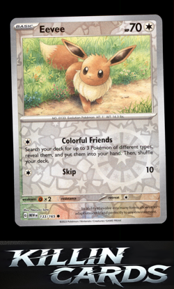Reverse Holofoil Eevee 133/165 Pokemon Common SV: Scarlet & Violet 151 Card NM - Image 1