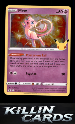 Mew 011/025 Pokemon Holo Rare Celebrations Card NM - Image 1