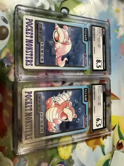 Slowpoke Slowbro Jolteon and Victreebel Cardass file cards graded - Image 1