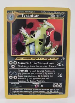 Tyranitar 12/75 Neo Discovery Holo Rare 2001 WOTC Unlimited Pokemon Card – LP - Image 1
