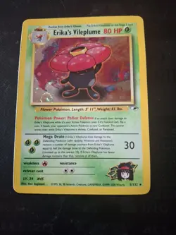 Erika's Vileplume Gym Holo Pokemon Card Base WOTC - Image 1
