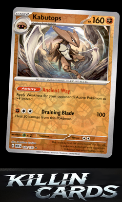 Reverse Holofoil Kabutops 141/165 Pokemon Rare SV: Scarlet & Violet 151 Card NM - Image 1