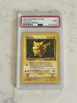 Pokemon Ivy Pikachu Black Star 1 League Promo Exclusive Card 1999 PSA 9 MINT - Image 1