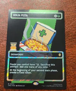 Ninja Pizza - Surge Foil - Borderless Teenage Mutant Ninja Turtles MTG Pixel Art - Image 1