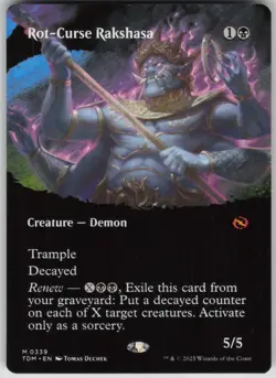 MTG TCG Rot-Curse Rakshasa (Borderless) M Tarkir: Dragonstorm 339 - Image 1