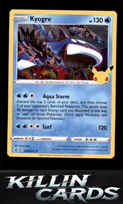 Kyogre 003/025 Pokemon Holo Rare Celebrations Card NM - Image 1