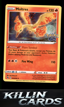 Moltres 012/078 Pokemon Holo Rare Pokemon GO Card NM - Image 1