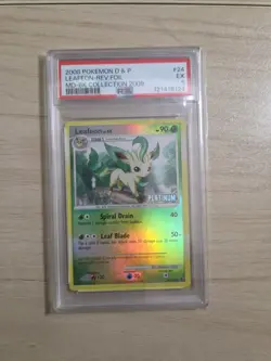 Leafeon 24/100 Reverse Holo Platinum Stamp Majestic Dawn Pokemon 2008 PSA 5 - Image 1