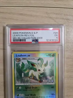 Leafeon 24/100 Reverse Holo Platinum Stamp Majestic Dawn Pokemon 2008 PSA 5 - Image 2