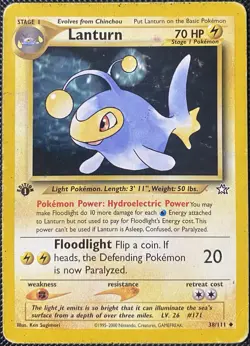 Lanturn 38/111 Neo Genesis Regular 1st Edition *DAMAGED* Pokemon Card - Image 1