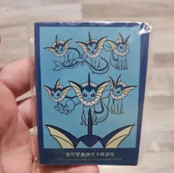Pokemon TCG Official Vaporeon Card Sleeves S-Chinese Sun & Moon SEALED NEW - Image 1