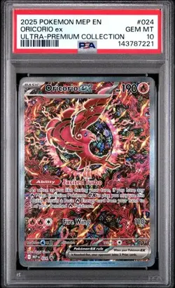 2025 POKEMON MEP EN-ME BLACK STAR PROMO 024 ORICORIO ex ULTRA-PREMIUM PSA 10 221 - Image 1