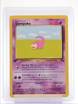 SLOWPOKE 1999 POKEMON ORIGINAL FOSSIL 1ST EDITION COMMON 55/62 Q2045 - Image 1