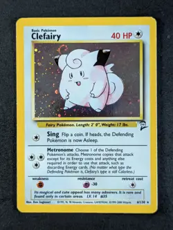 2000 Pokemon CLEFAIRY #6/130 Base Set 2 Unlimited Cosmos Holo Rare English - Image 1