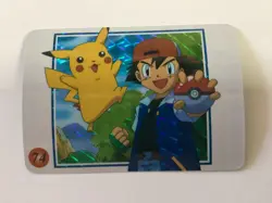 1996 Pokemon Japanese Vending Prizm Card Sticker #74 Ash Pikachu Cubone - Image 1