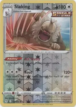 SLAKING 131/203 EVOLVING SKIES POKEMON (REVERSE HOLO, NM) - Image 1