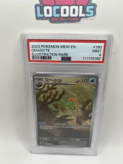 2023 POKEMON TCG MEW EN-151 ILLUSTRATION RARE #180 OMANYTE PSA 9 Mint - Image 1
