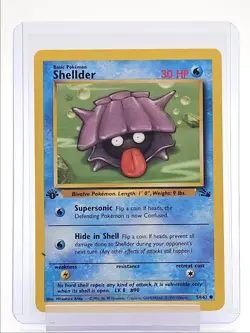 SHELLDER 1999 POKEMON ORIGINAL FOSSIL 1ST EDITION COMMON K 54/62 Q2045 - Image 1