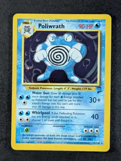 2000 Pokemon POLIWRATH #15/130 Base Set 2 Unlimited Cosmos Holo Rare English - Image 1