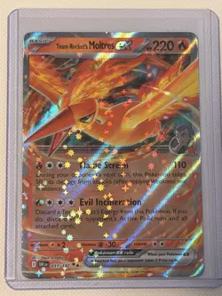 Team Rocket’s Moltres Ex 31/182 Double Rare Pokemon Destined Rivals - Image 1