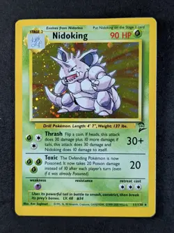 2000 Pokemon NIDOKING #11/130 Base Set 2 Unlimited Cosmos Holo Rare English - Image 1