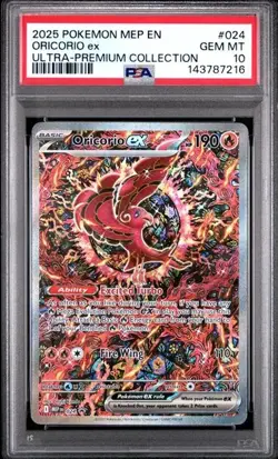 2025 POKEMON MEP EN-ME BLACK STAR PROMO 024 ORICORIO ex ULTRA-PREMIUM PSA 10 216 - Image 1