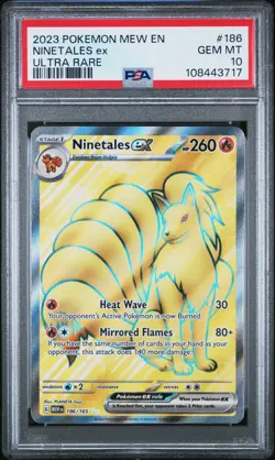 2023 POKEMON MEW EN-151 ULTRA RARE #186 NINETALES EX PSA 10 - Image 1