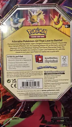 Pokemon TCG Elemental Power Tin Box Vaporeon GX Promo Card Booster English - Image 2
